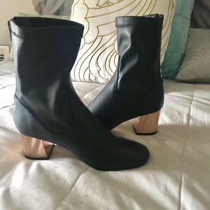 River Island Amelia Black and rose gold Ankle Boot